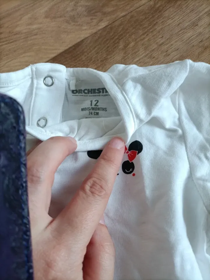 Ensemble t-shirt manches longues et legging côtelé 12 mois - photo numéro 5