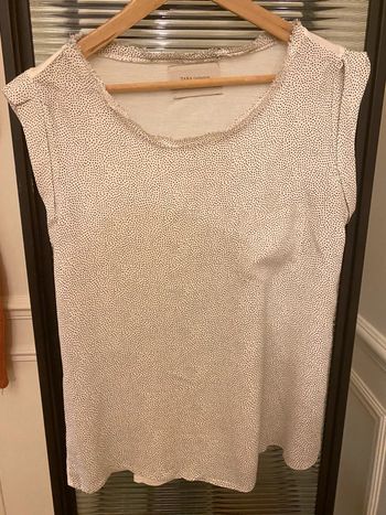 Chemisier viscose crème pois noir Zara taille L