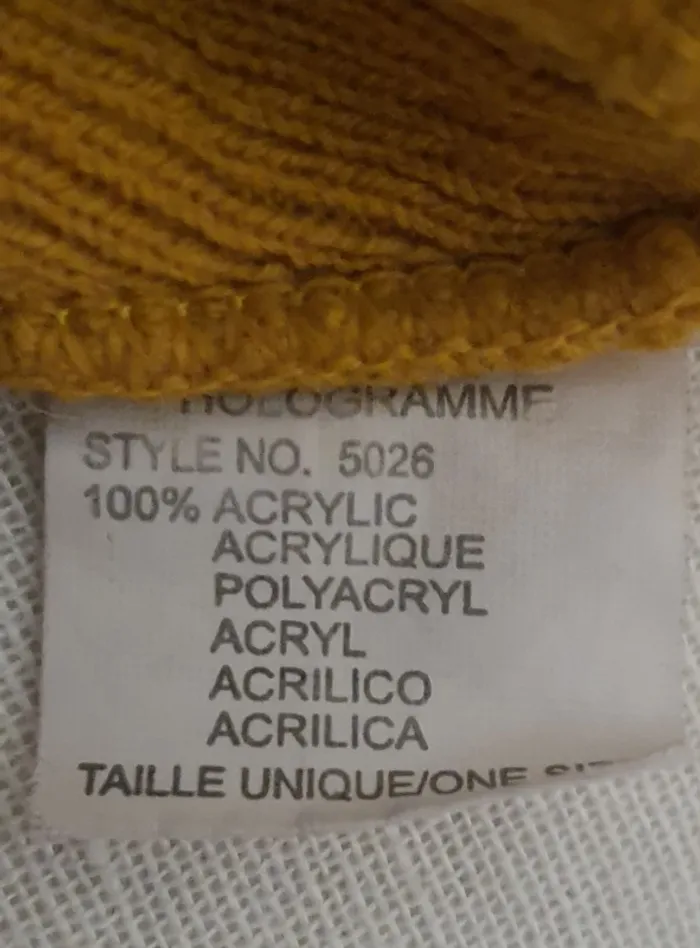 Bonnet adulte mixte moutarde "Hologramme" T.U. - photo numéro 3