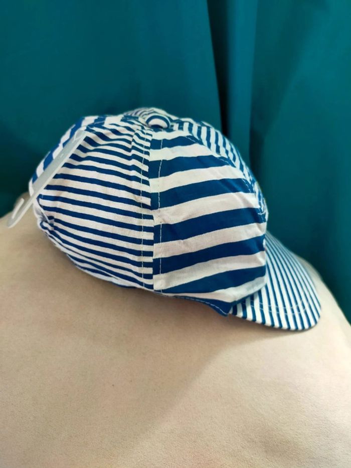 Casquette rayée bleu marine – motif Marines – Taille 56 cm - photo numéro 4