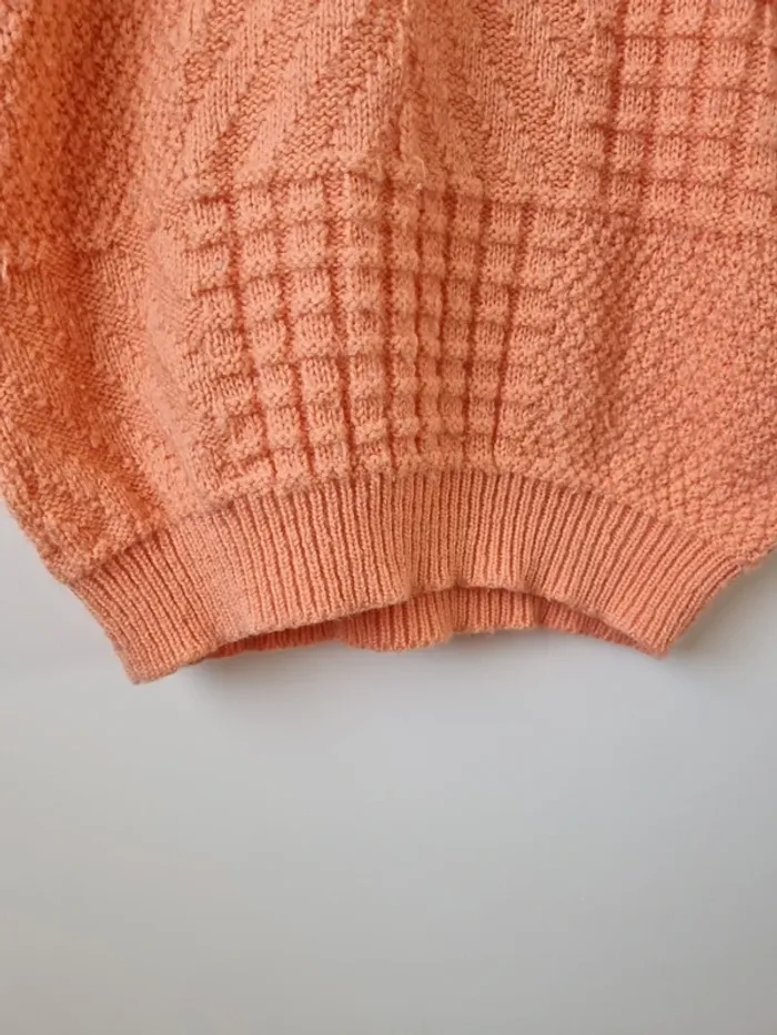 Pull over tricoté rose saumon vintage - photo numéro 12