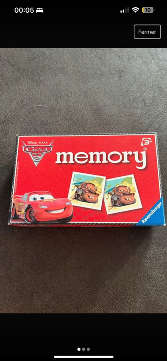 Jeu memory cars