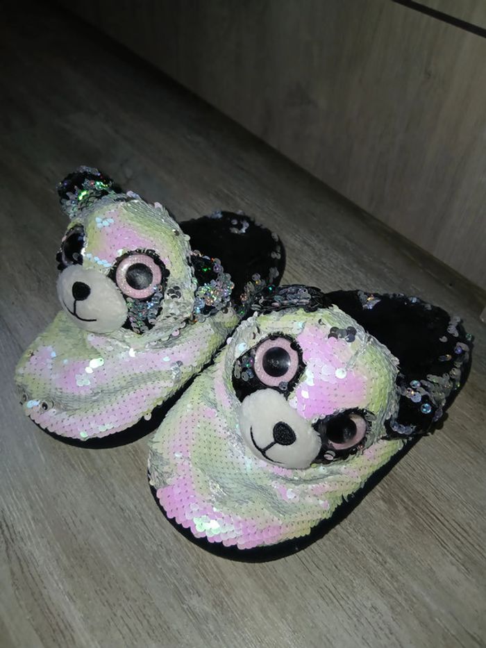 chausson panda style TY en séquins pointure 34/35/36