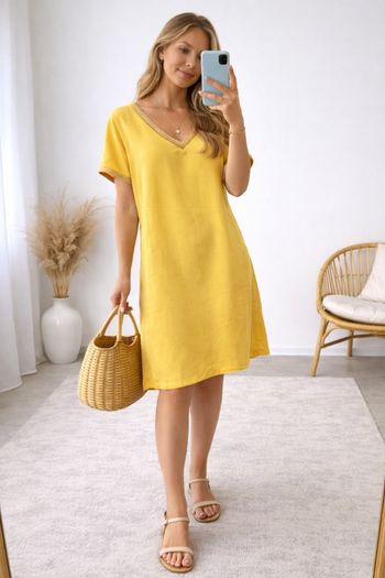 Robe IKKS jaune fluide – Prix boutique 125€