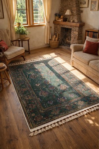 Tapis antidérapant moderne aux motifs traditionnels d’orient 1m.90 / 1m.18