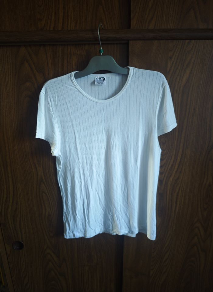 T-shirt blanc manche courte taille fr XL (eur L) - photo numéro 1