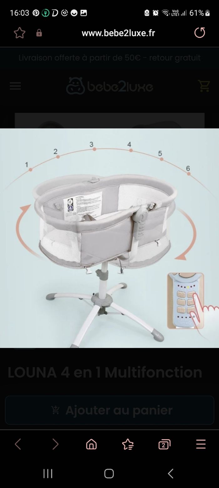 Berceau évolutif bébé 2 luxe - photo numéro 2