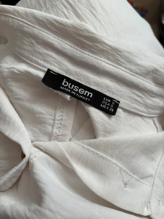 Chemise blanche texturée oversize à boutons effet corne – Busem, taille S - photo numéro 5