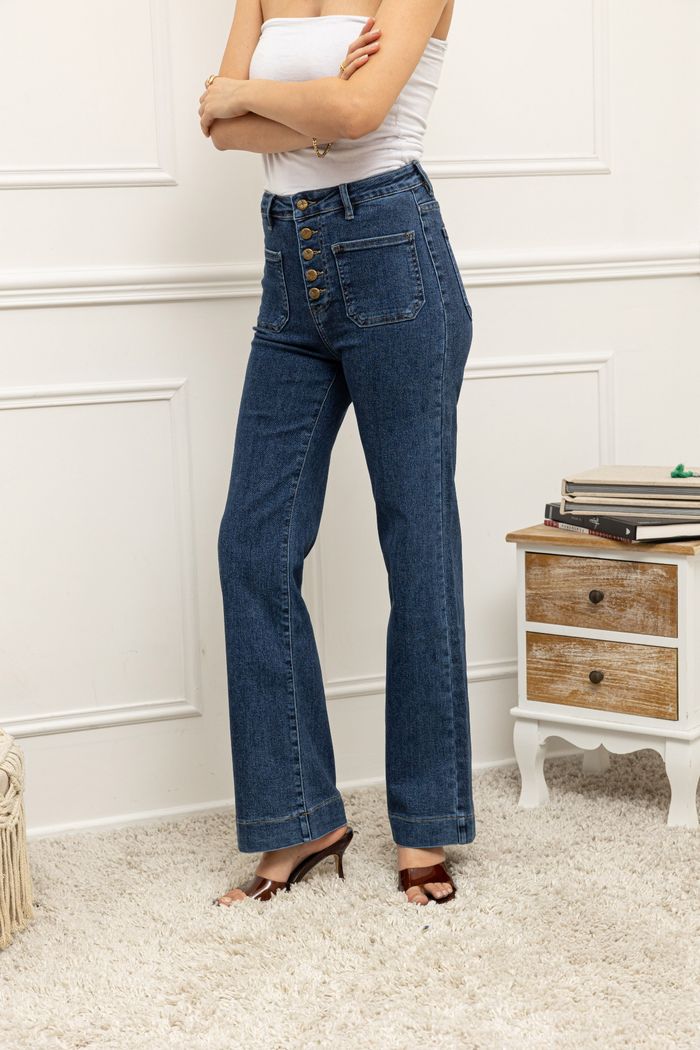 Jeans 5 boutons wide leg taille 34 - photo numéro 2