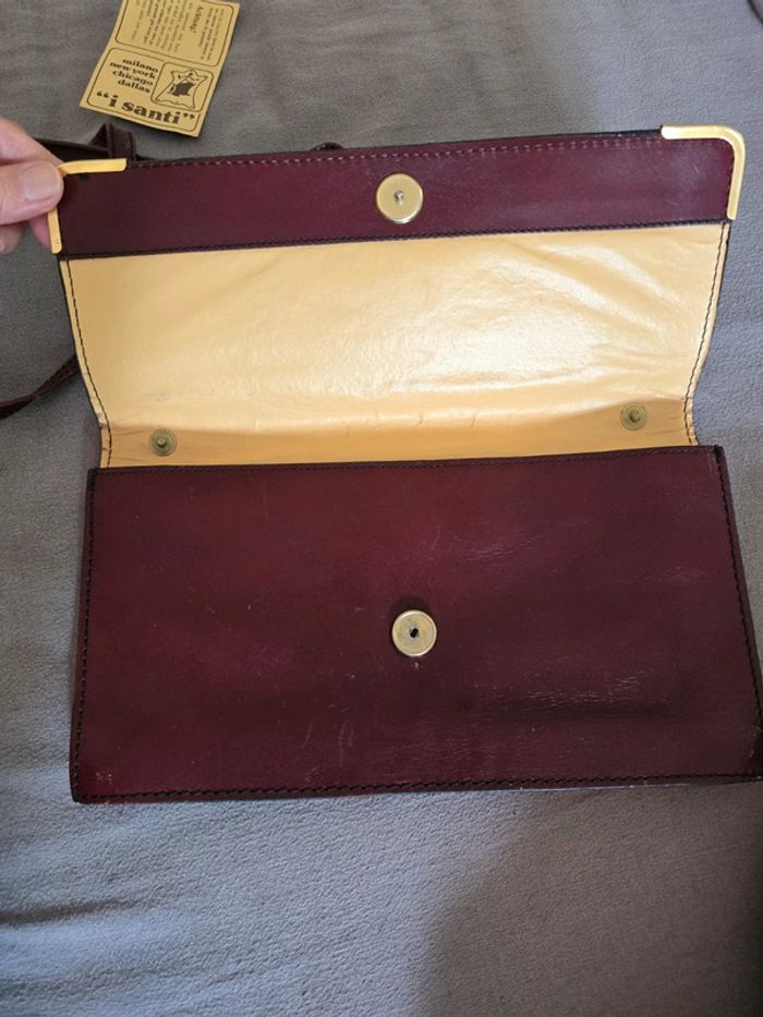 Sac bandoulière cuir 🍒vintage années 60🍒 - photo numéro 4