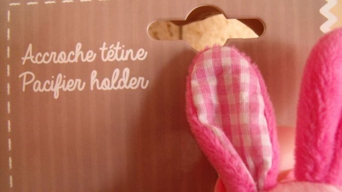 Accroche Tétine "PETIT LAPIN ROSE, " *Baby Jemini - photo numéro 2