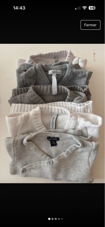 Lot de 5 vestes bébé mixte