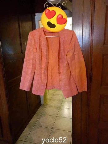 Veste style tailleur corail Camaieu S/36