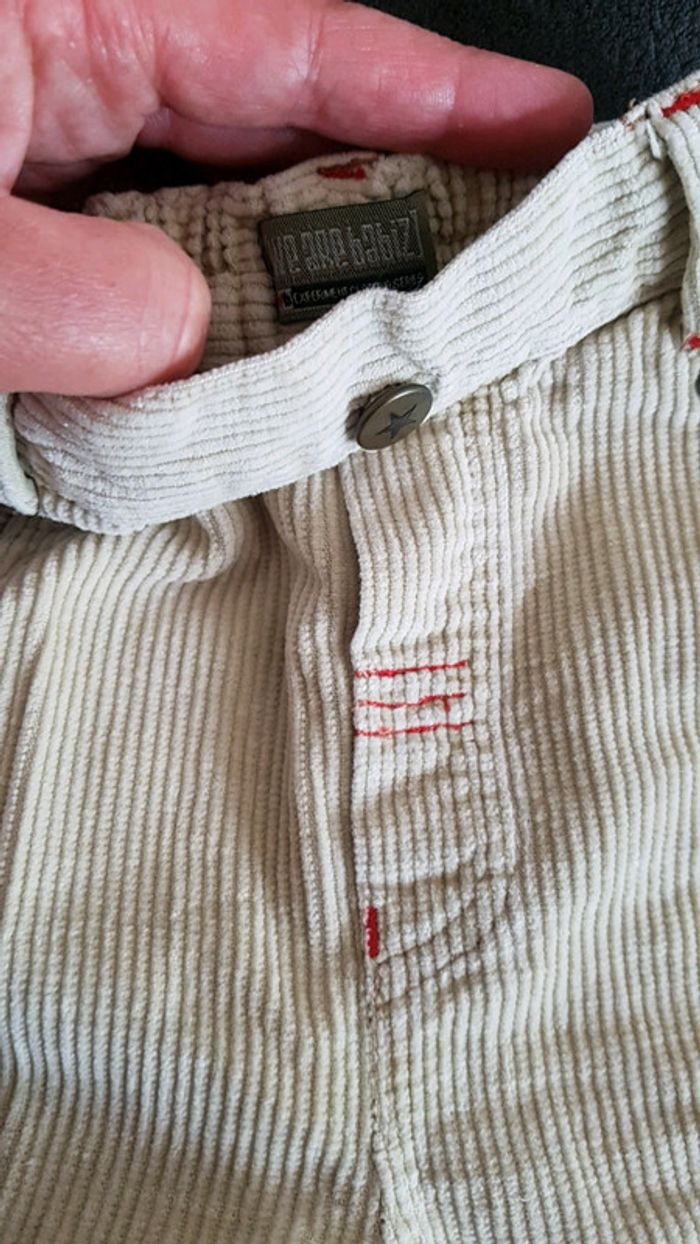 Pantalon velours beige clair 12 mois - photo numéro 2