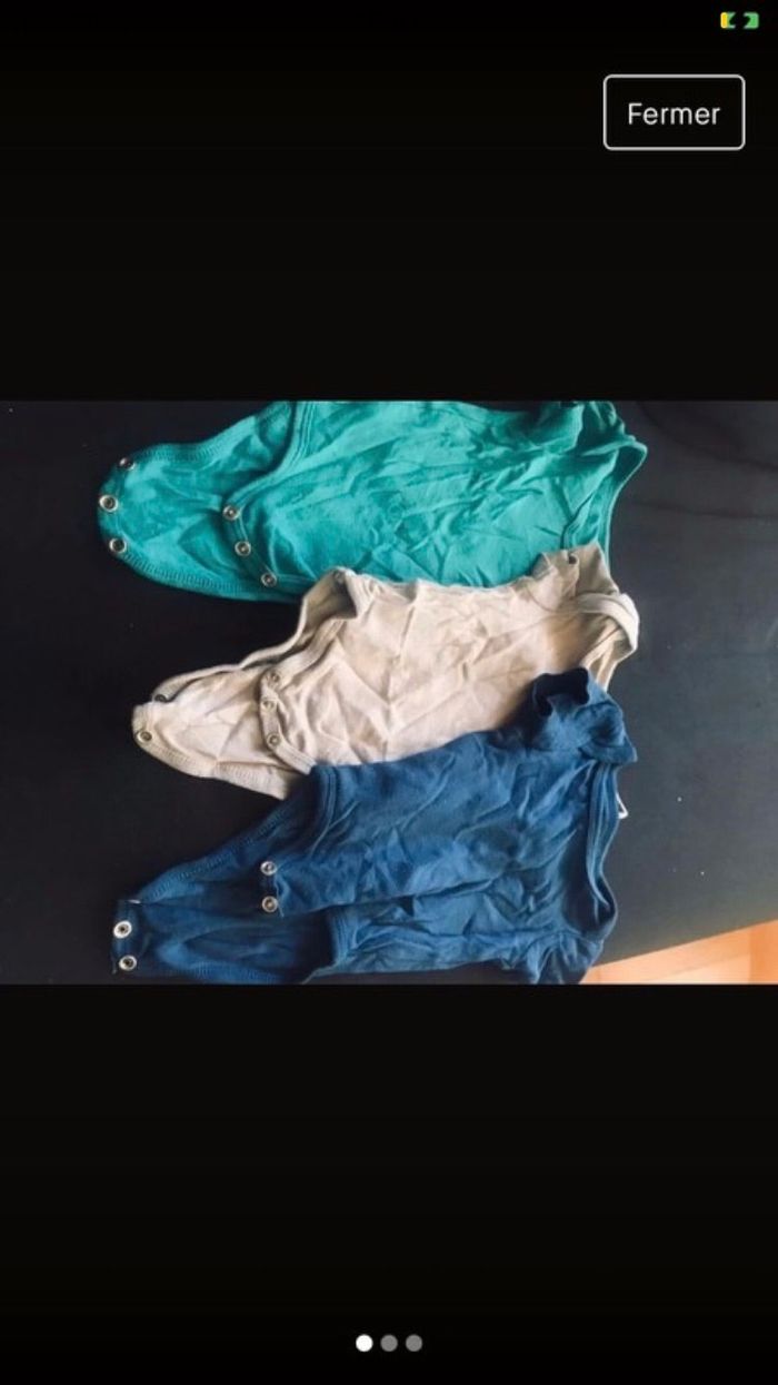 3 bodys manches courtes 3 mois