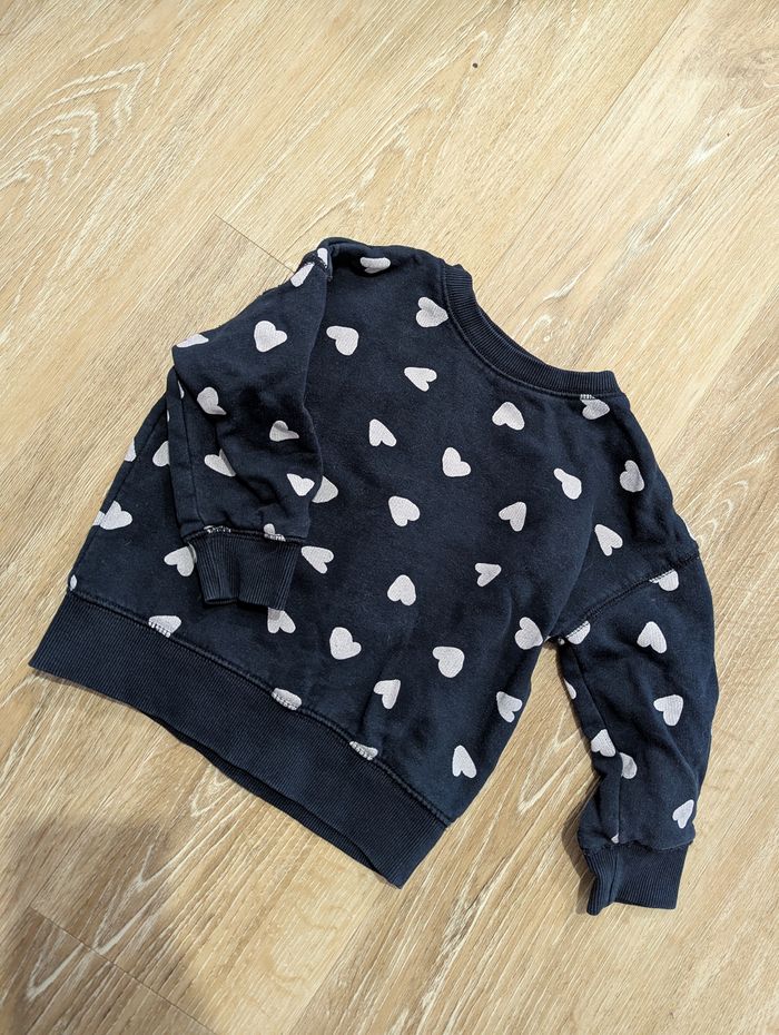 Sweat bleu coeur 4 ans fille