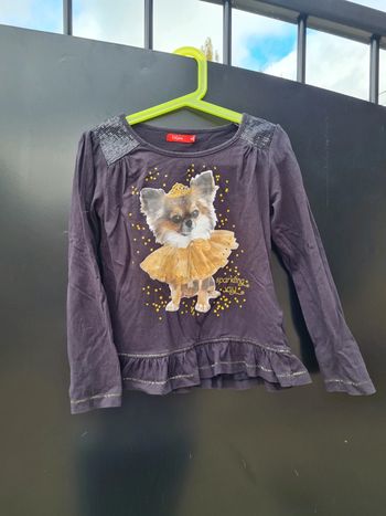 Tee shirt manches longues noir Tissaia taille 8 ans