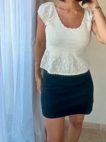 Haut Zara en crochet écru S TBE