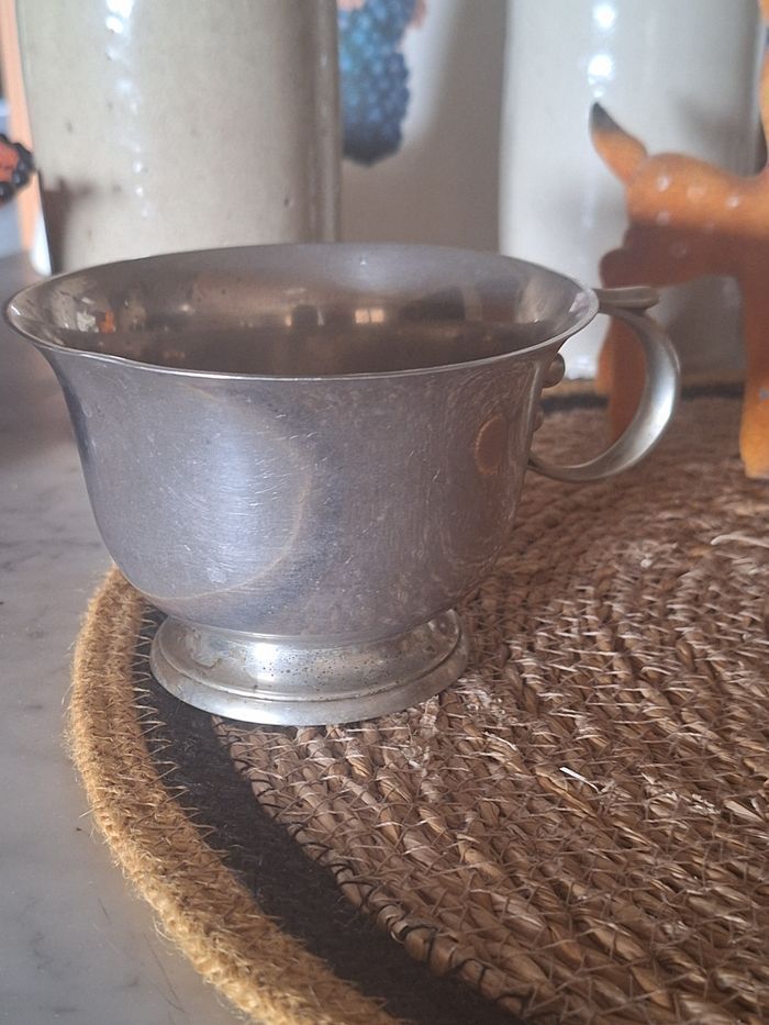Tasse ancienne en métal argenté Bernadorf - photo numéro 3