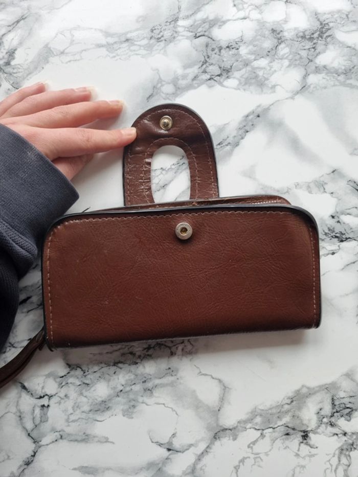 Porte monnaie en cuir marron vintage - photo numéro 8