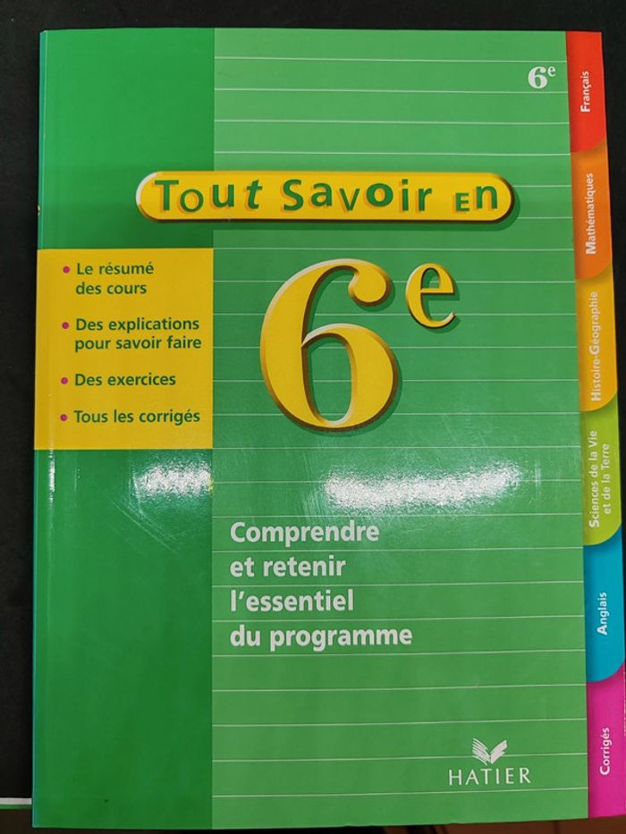 Tout savoir en 6e / 5e / 4e / 3e et 2 de Manuel scolaire - photo numéro 2