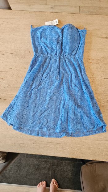 Robe bustier bleu clair en dentelle, Kiabi, 40, neuve