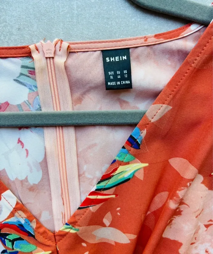 Magnifique robe longue orange fleurie automnale neuve - photo numéro 3