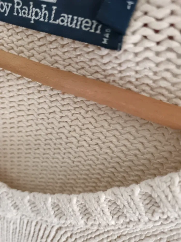 Ralph Lauren " Pull tricot vintage crème" t. M - photo numéro 8