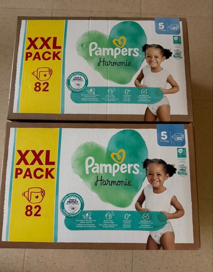 Lot de 164 couches Pampers harmonie taille 5