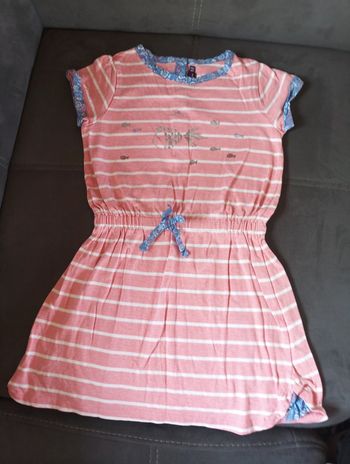 Robe été manches courtes Fille 8 ans Poisson rayures Sergent major