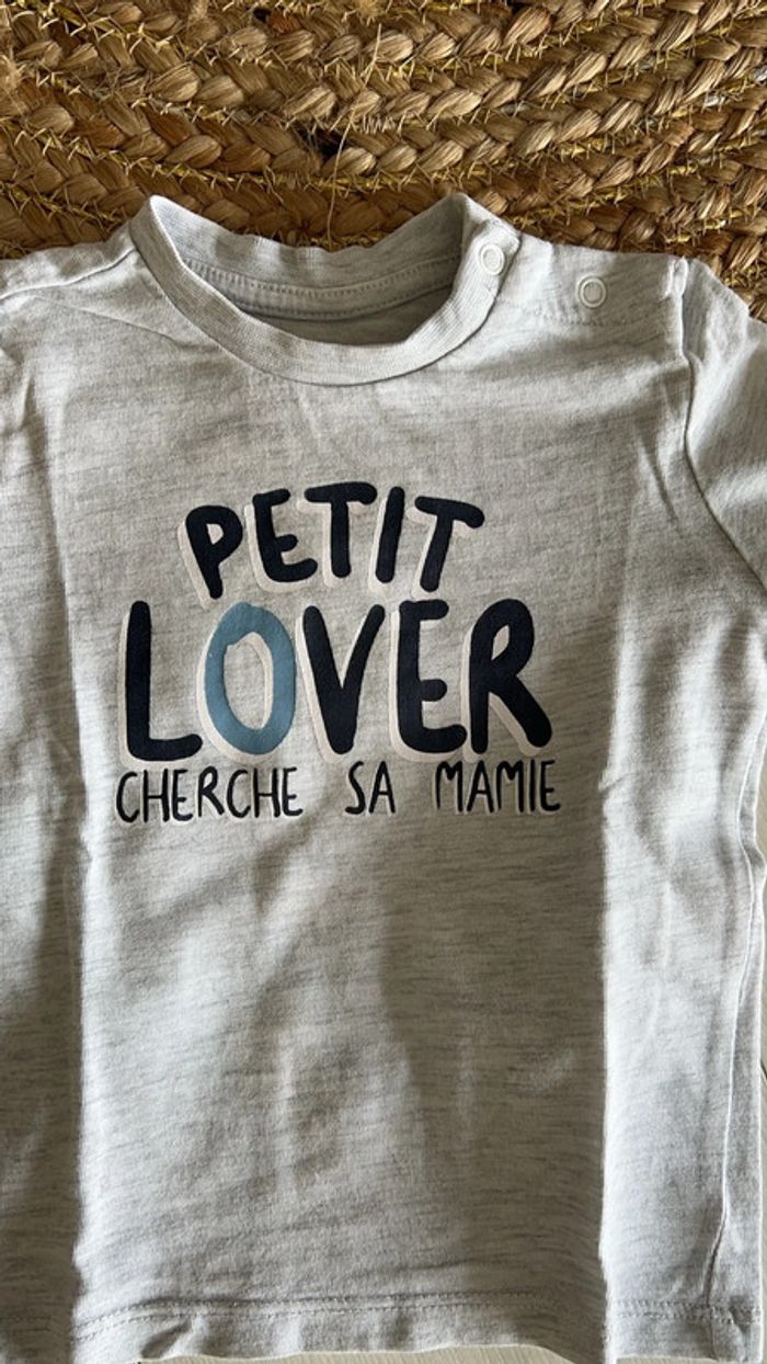 Lot de 2 T-shirt manches longues - 12 mois - photo numéro 5