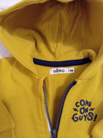 Petite veste pour garçon voir photos marque Gémo taille 3 mois avec fermeture de poche plus capuche