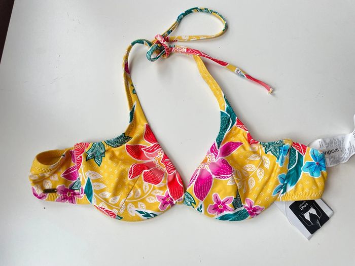 Haut de maillot de bain jaune rip curl XS
