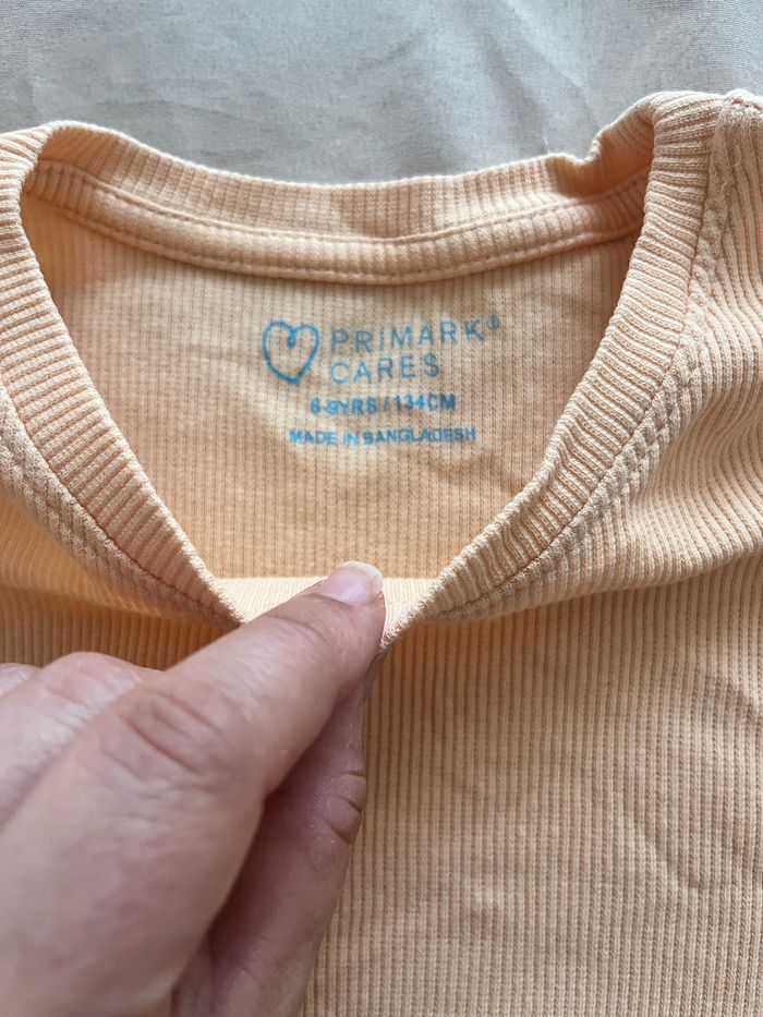 Haut côtelé fille 8/9 ans orange clair - photo numéro 2