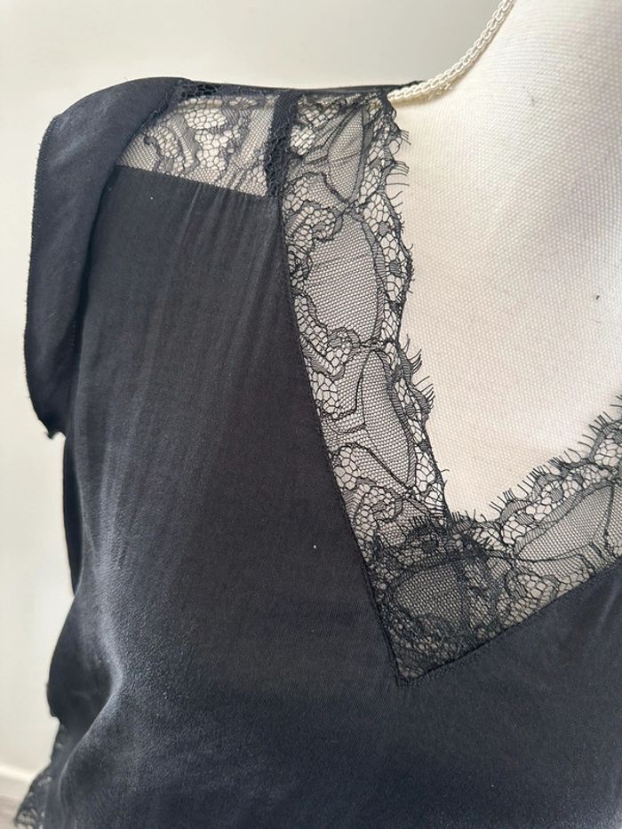 Blouse noire et dentelle gothique Promod T40 L - photo numéro 4