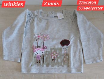 Haut à motif fille 3 mois 