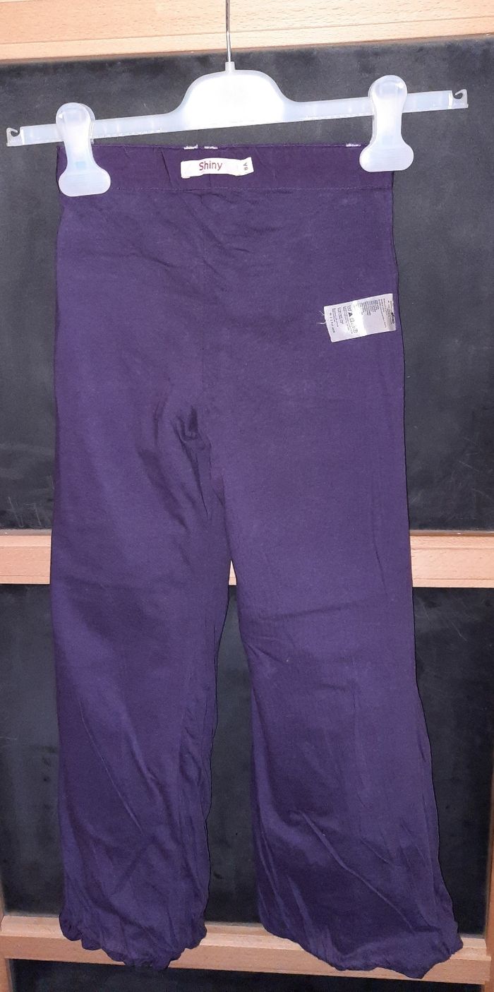 Pantalon 8 ans violet foncé élastique nterieur à la taille doublé 100% coton gémo - photo numéro 5