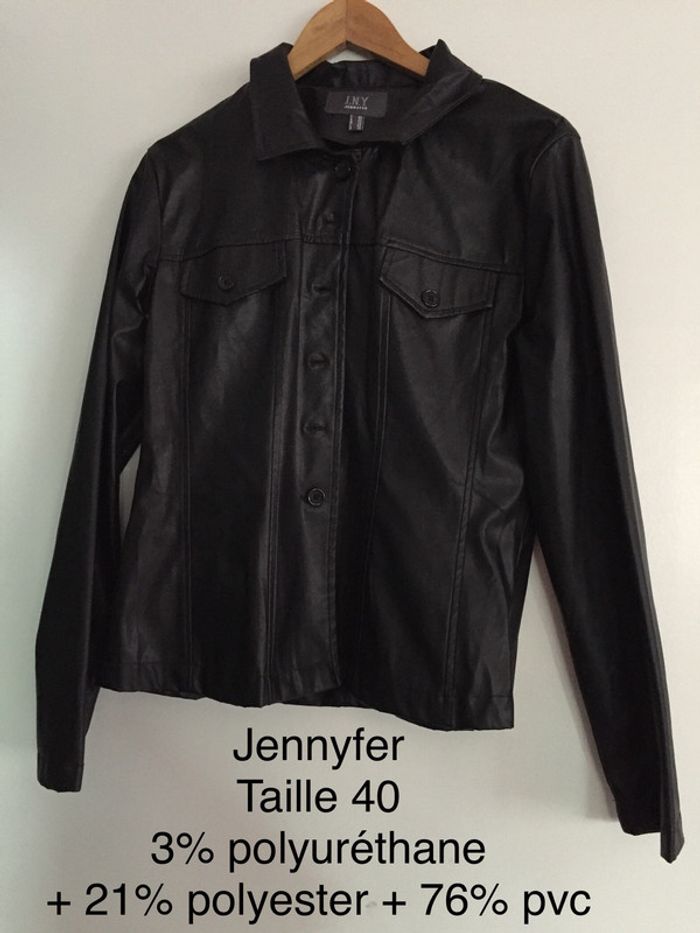 Veste en simili cuir noir Jennyfer Taille 40