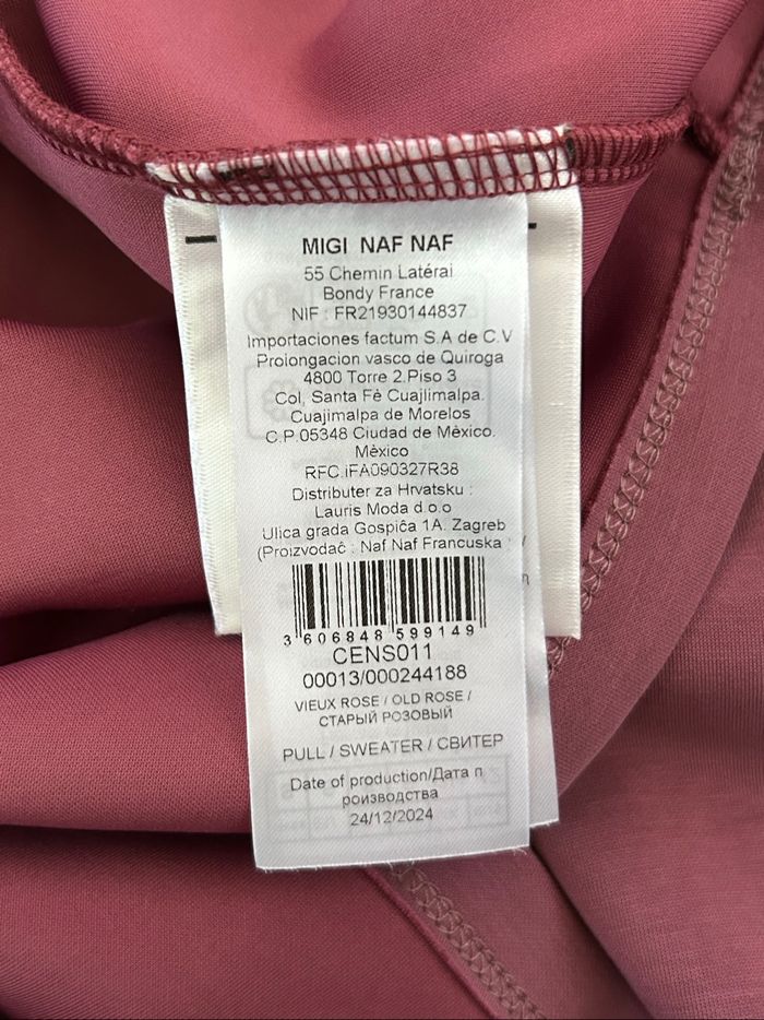 Pull sweat rose neuf avec strass Naf Naf taille S - photo numéro 10