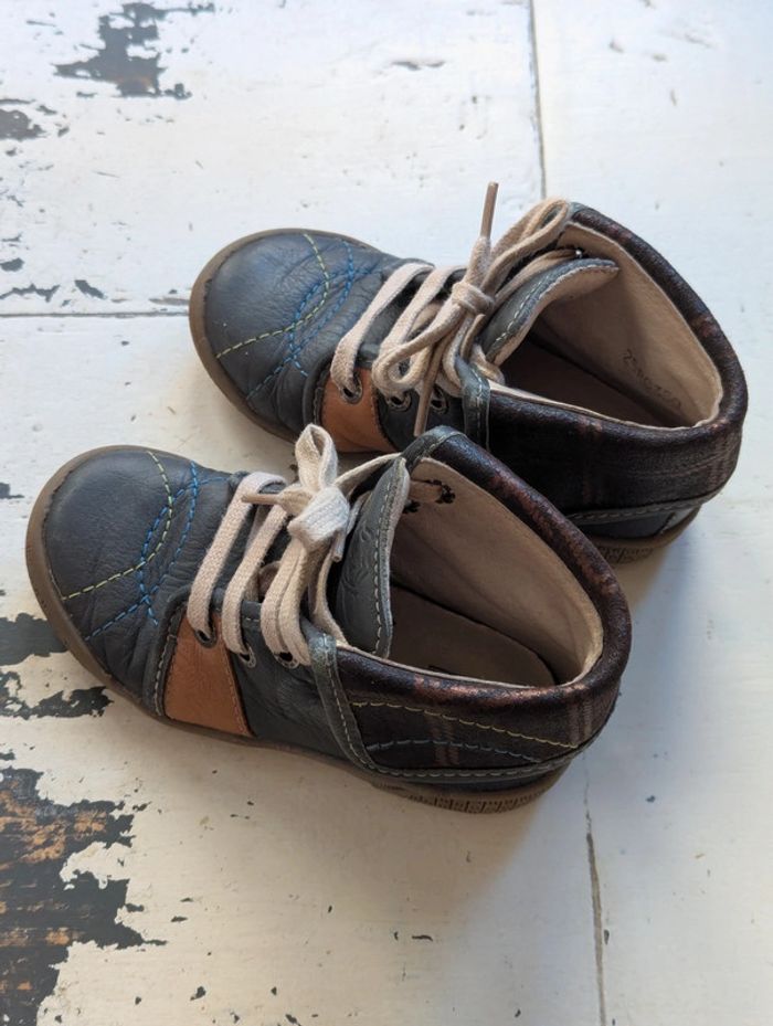 Chaussures montantes cuir bleu NOËL, Garçon – Taille 25 - photo numéro 8