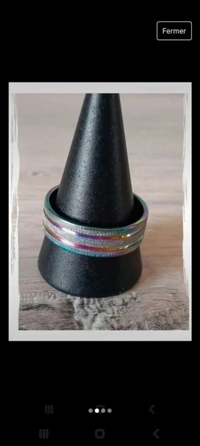 Bague zcier inoxydable taille 19 - photo numéro 2