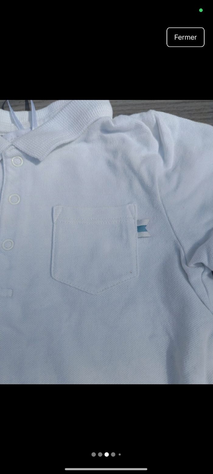 Polo blanc Cadet Rousselle 24 mois - photo numéro 3