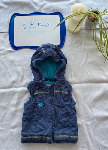 Manteau / doudoune / veste chaude sans manches avec capuche amovible - 12 mois - In extenso - TBE