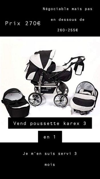 Poussette karex 3 en 1 combiné