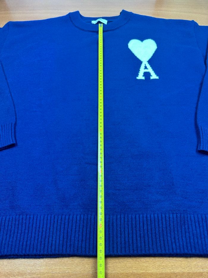 Pull ami Paris bleu foncé taille L - photo numéro 3