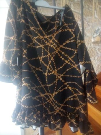 Belle blouse chiné noire et doré