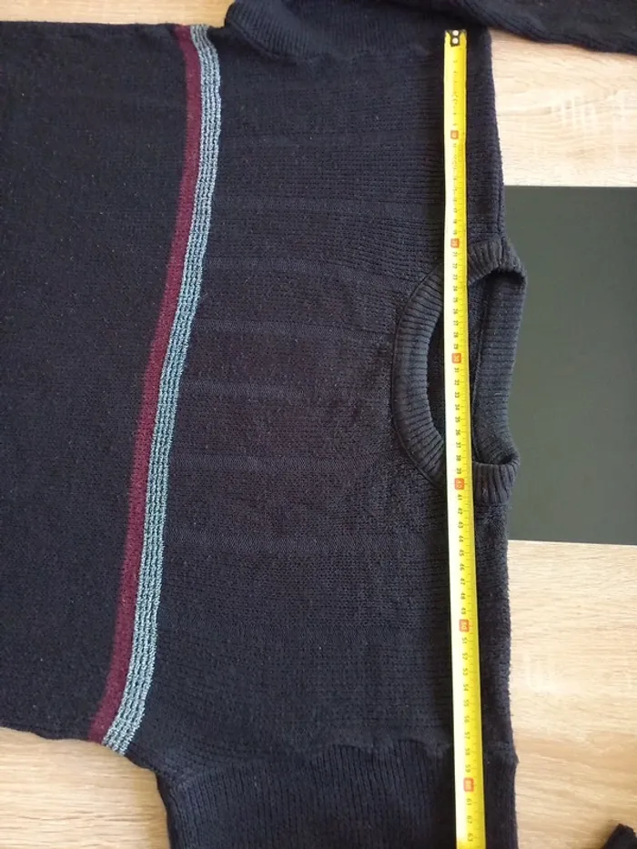 Pull noir en laine homme XXL - photo numéro 5
