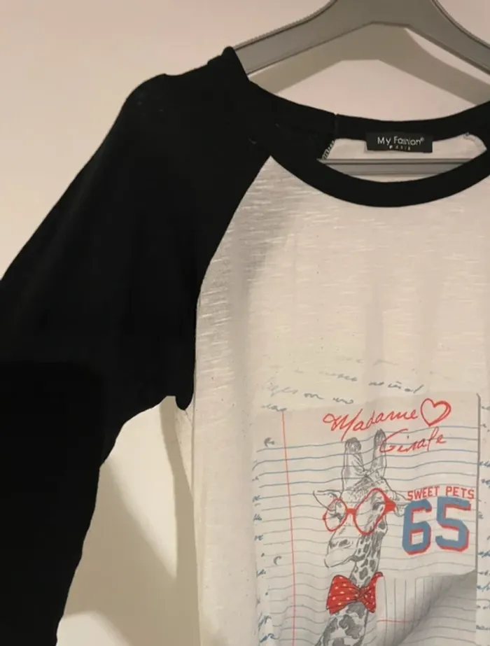 T-shirt girafe my fashion paris taille 36-S - photo numéro 3