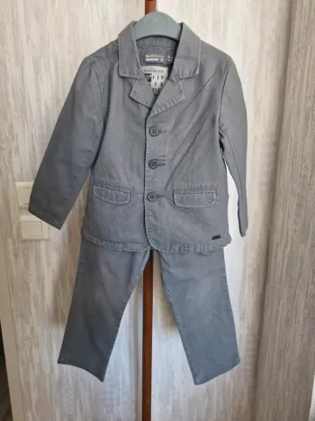 Ensemble garçon 3 ans orchestra gris lin coton Blazer + pantalon