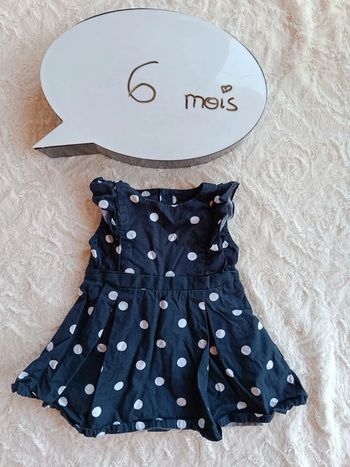Robe été à pois manches courtes Fille 6 mois Kiabi
